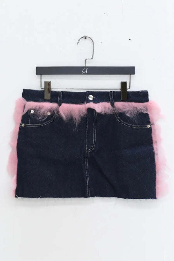 CONSTANÇA ENTRUDO Merino wool denim mini skirt AW23_SKI04